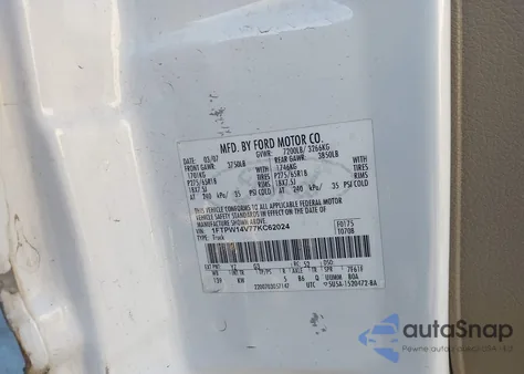 2007 Ford F-150 Fx4/Lariat/Xlt z USA, uszkodzony, nr VIN 1FTPW14V77KC62024